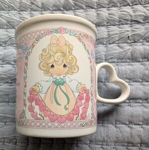 Precious Moments Pink and White Mug